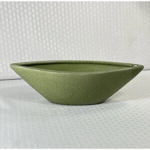 Vintage Green Crackle Glass Ceramic‎ Planter 13.5 x 5 x 4 signed WCL